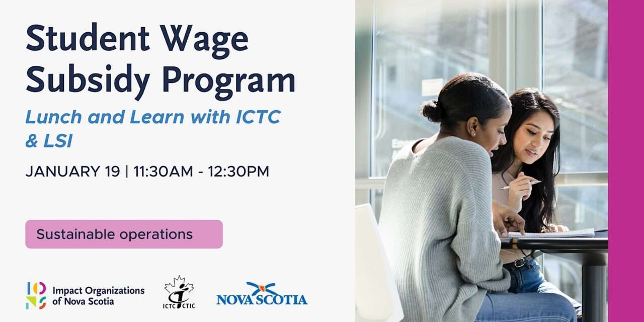 Student Wage Subsidy Program Lunch and Learn IONS Impact